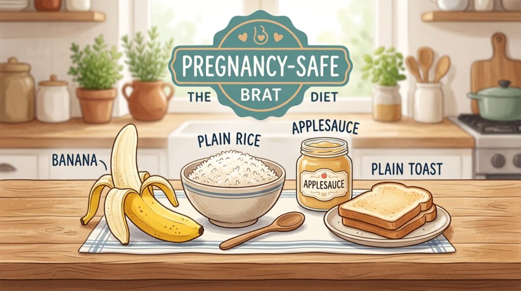 Woman in early pregnancy managing digestive discomfort at home