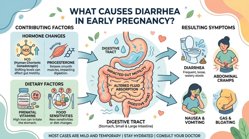 Woman in early pregnancy managing digestive discomfort at home